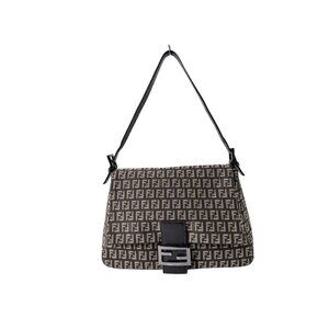 Fendi Zucca Baguette Shoulder Bag Brown FF Logo